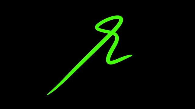 handwritten paraf initials one hundred brush stroke on black background animation