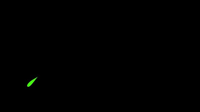 Black hand drawn short dash brush stroke on black background animation