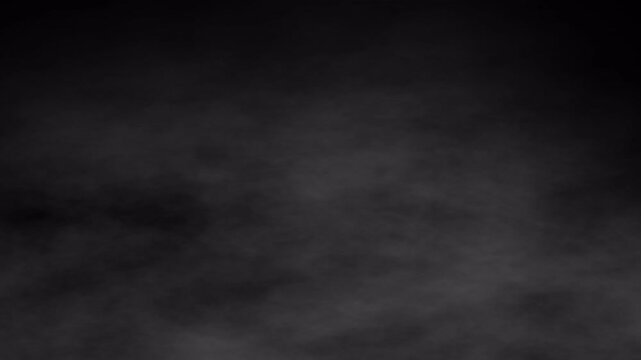 Animation of cloud grey smoke rising upand disappearing on black background 4k video alpha chanel