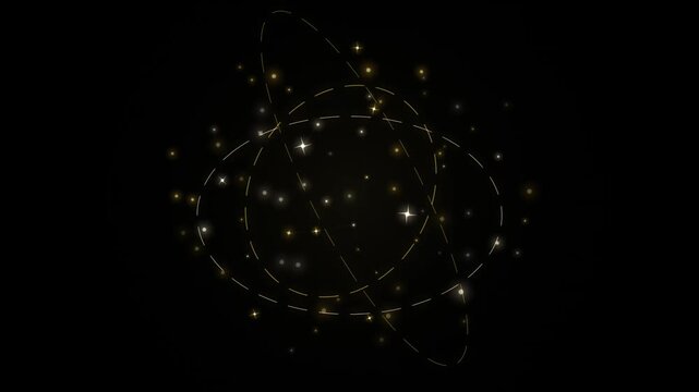 Abstract glowing network spheres evolving slowly in dark void with subtle light flares