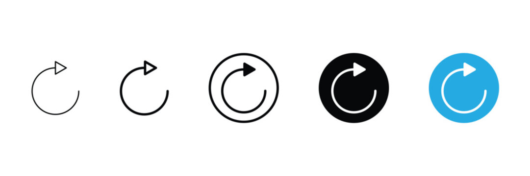 Update button icon. Refresh and reload symbol. Simple pictogram for updating pages, refreshing data, synchronizing content, restarting processes, retrying actions and digital interfaces