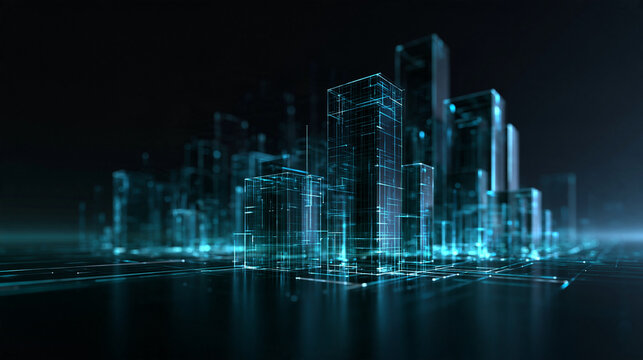 Smart City Digital Twin with Holographic Futuristic Buildings