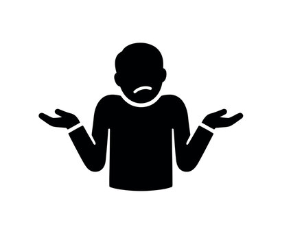 Confused Person Shrugging Shoulders Icon.
