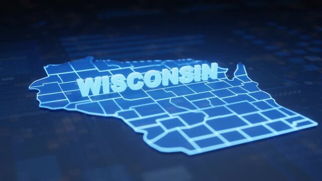 Wisconsin State Map Geographic Outline