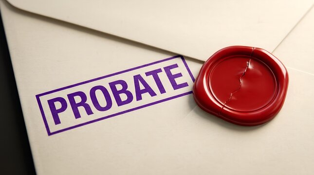 Official Probate Legal Document Stamped With Wax Seal for Estate Administration and Inheritance Procedures