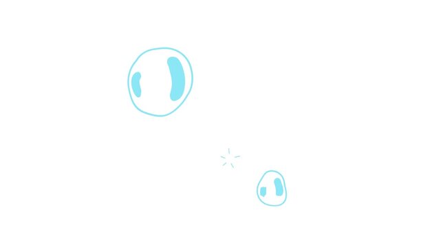 Animated icon of bursting bubbles, bubbles appearing and popping, transparent background, 4K motion graphics.