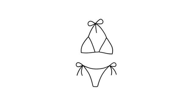 Promotional Typography Animation with Bikini Icon, for Video Editing, 4K Video with White Background
