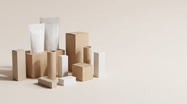 Product Packages Arranged In Com