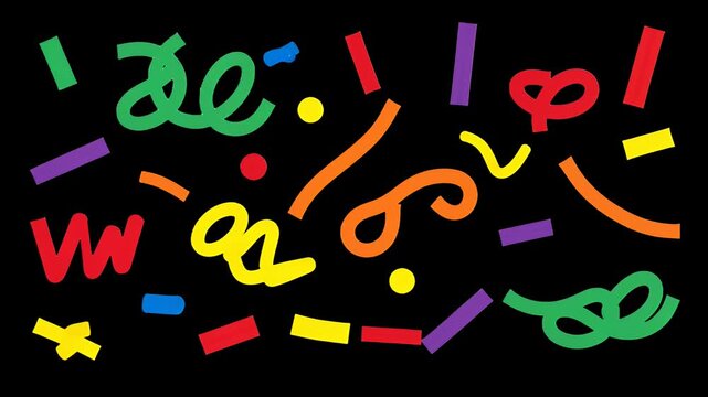 confetti celebration background abstract colorful ribbons streamers motion