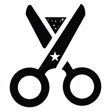 Cutting scissors icon set, dashed line trim symbol, edit tool vector illustration