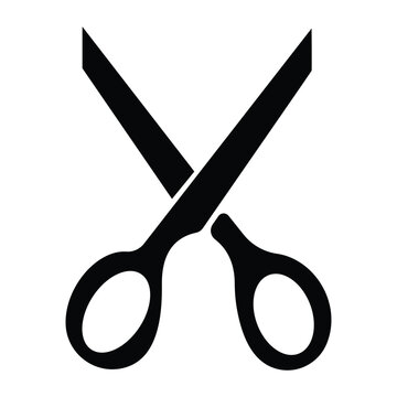 Cutting scissors icon set, dashed line trim symbol, edit tool vector illustration