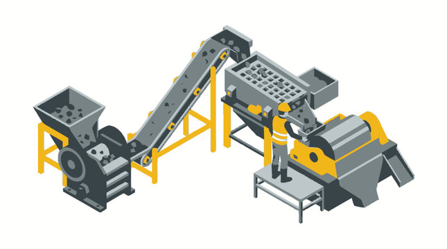 Industrial conveyor system for material processing.