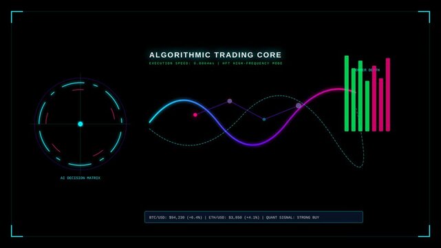 Algorithmic Trading Dashboard With Live Data Visualization And Financial Market Analysis Interface
