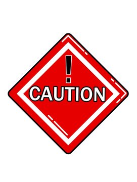 Red Diamond Caution Sign With Exclamation Mark. Warning Alert Symbol Vector Icon