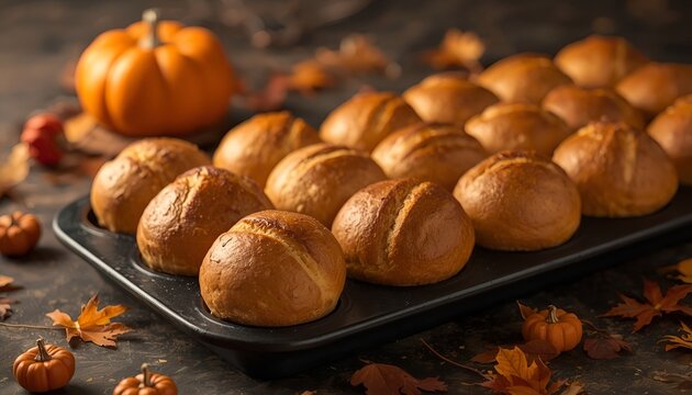 Halloween Mini Bread Buns for Seasonal Bakery