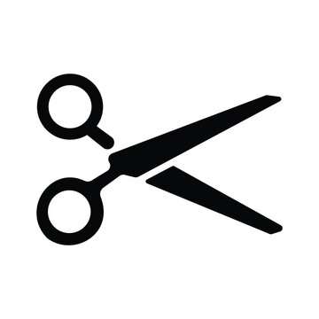 Cutting scissors icon set, dashed line trim symbol, edit tool vector illustration