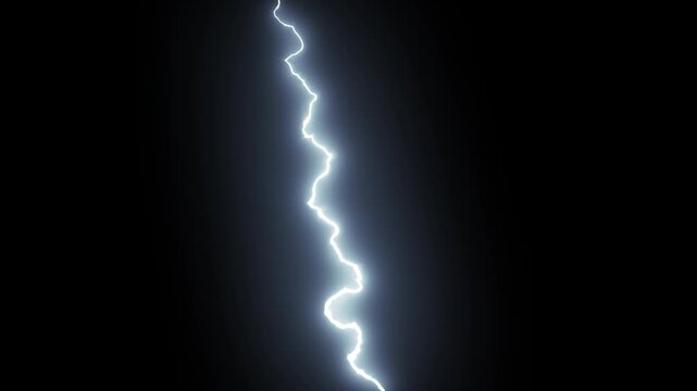 Blue lightning thunder strike effect with dramatic electric energy, powerful thunder strike glow