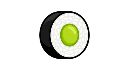 Avocado Maki Sushi Roll Vector Illustration © prasetyo