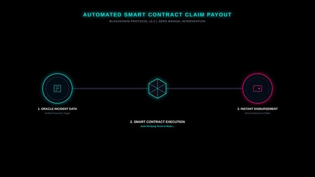 Automated Smart Contract Claim Payout Process Using Blockchain Technology Flowchart Animation