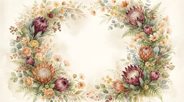 A beautiful thanksgiving floral wreath perfect for invitations cards or digital designs showcasing autumn's rich colors and textures symbolizing gratitude and the harvest season ideal
