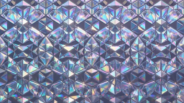 light_holographic_mosaic_crystal_seamless_pattern