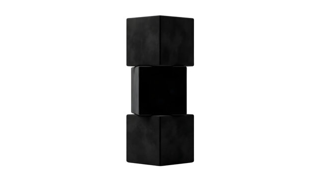 Minimalist black stone cube pedestals for product display