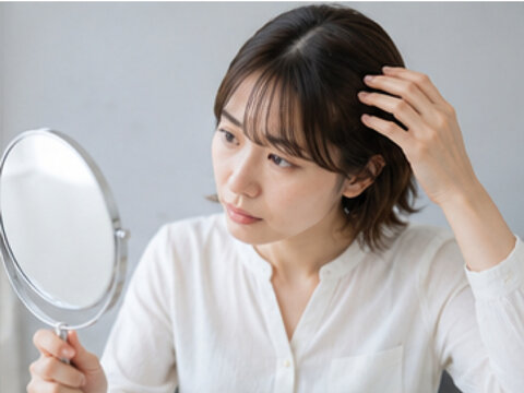 鏡を見る女性,美容,美容医療,肌悩み,顔の悩み,コンプレックス,鏡,女性,日本人女性,顔,肌,頬,目元,口元,鼻,額,あご,フェイスライン,しわ,たるみ,シミ,毛穴,ニキビ,くすみ,乾燥肌,ほうれい線,目の下のクマ,肌荒れ,肌トラブル,スキンケア,エイジングケア,アンチエイジング,美容相談,美容カウンセリング,美容クリニック,美容皮膚科,美容外科,施術前,セルフチェック,確認,悩む,考える,不安,