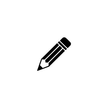 Edit pencil icon. Solid black glyph of a pencil for edit write and design interface.