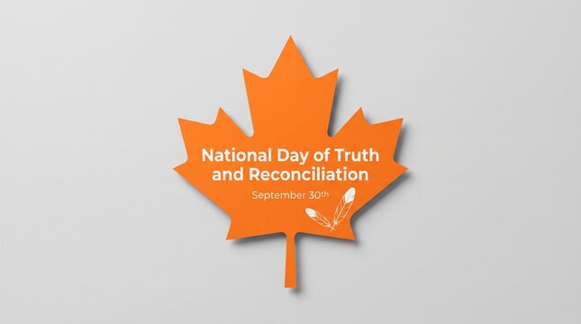 National Day of Truth and Reconciliation orange maple leaf, September 30th commemorative symbol, Canadian indigenous awareness icon