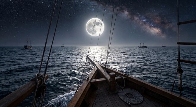 night view of the sea