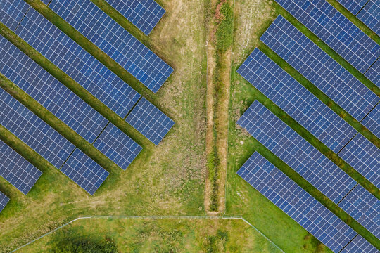 A green solar park generates clean energy in Ireland