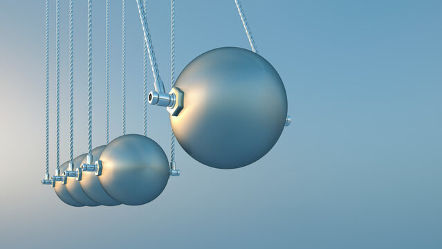 Newton's cradle, 3d rendering