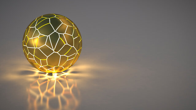 Golden spere with shining network