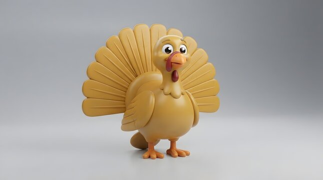 A charming and delightful cartoon turkey stands proudly embodying the spirit of thanksgiving and the joy of the autumn harvest season ready for a festive