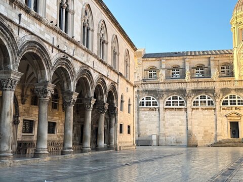 Rector's Palace Dubrovnik Croatia Travel Destination  Historic Old Town, Adriatic Sea and UNESCO Heritage. Beautiful view of Dubrovnik, Croatia, featuring the historic Old Town, medieval architecture,