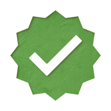 Approval Symbol Paper Cutout Textured with Isolated on Transparent Background