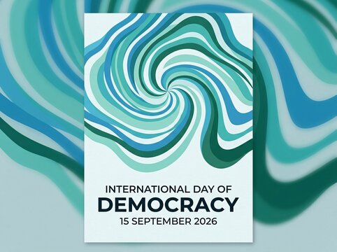International day of democracy abstract swirling graphic art with swirling lines