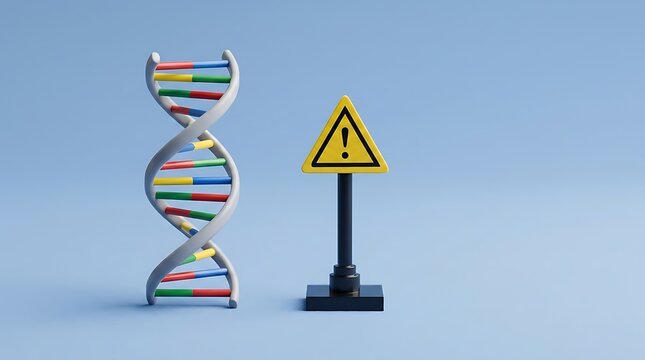 Genetic health risk warning with dna helix model for medicine