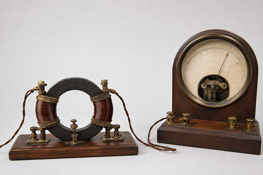 Antique Electromagnetic Induction Apparatus With Galvanometer
