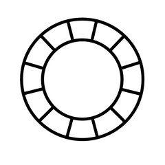 Fototapeta premium Poker chip icon, black glyph vector symbol for web and app interface design