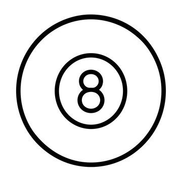 Pool 8 ball icon, black glyph vector symbol for web and app interface design