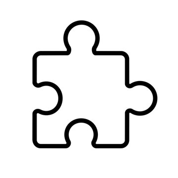 Puzzle compatible icon, black glyph vector symbol for web and app interface design