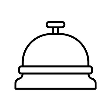 Reception bell icon, black glyph vector symbol for web and app interface design