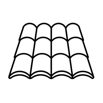 Roof tile icon, black glyph vector symbol for web and app interface design