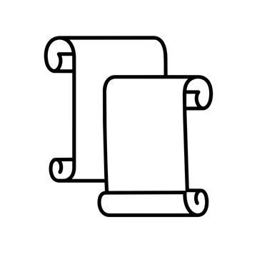 Scrolls icon, black glyph vector symbol for web and app interface design