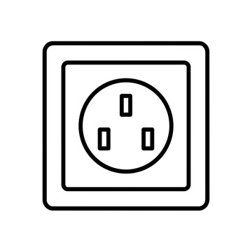 Socket outlet icon, black glyph vector symbol for web and app interface design