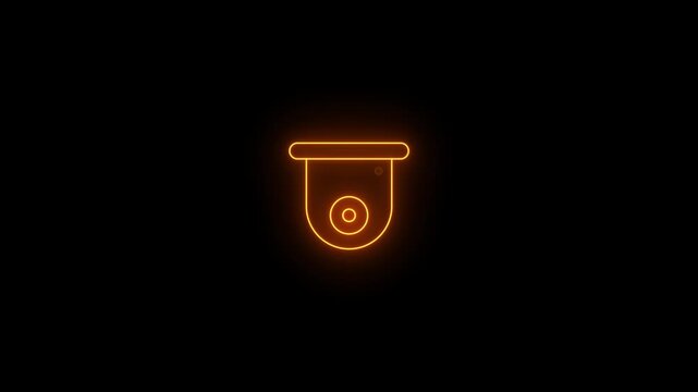 CC TV Camera icon design video animation. Neon lighting Security camera, security, CC camera, CC TV, digital security camera animation.