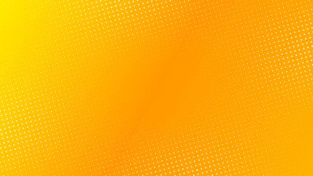 Abstract yellow and orange gradient background with subtle moving halftone dots. This seamless bright motion graphic loop is perfect for summer or sunny design templates.