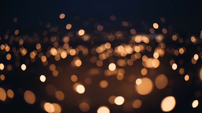 Warm lights glowing in dark night sky