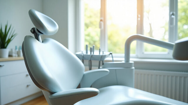 Modern Dental Chair in Bright Medical Setting